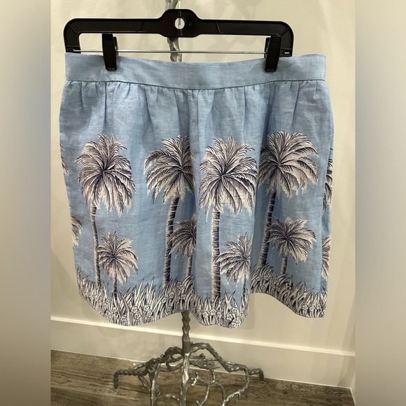 J. Crew Linen Skirt, Palm Tree Pattern, Size 10 - Picture 2 of 11